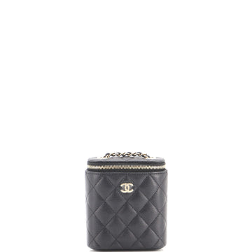 Chanel Vertical Classic Vanity Case with Chain Quilted Caviar Mini