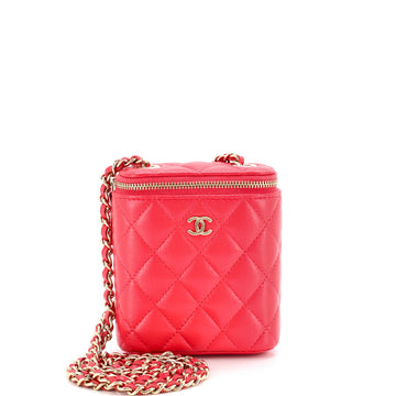 Chanel Vertical Classic Vanity Case with Chain Quilted Caviar Mini