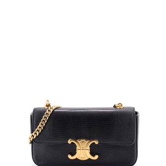 Celine Claude Chain Shoulder Bag Lizard