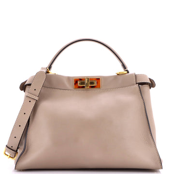 Fendi Peekaboo Bag Leather with Tortoise Detail Regular