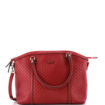 Gucci Britt Convertible Dome Satchel Microguccissima Leather Medium