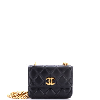 Chanel Sweet Camellia Flap Clutch with Chain Quilted Lambskin Mini