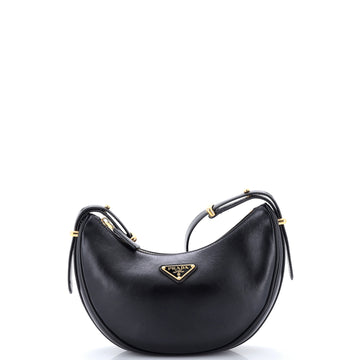Prada Arque Half Moon Hobo Leather Small