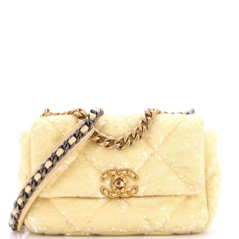Chanel 19 Flap Bag Quilted Sequins Medium