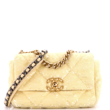 Chanel 19 Flap Bag Quilted Sequins Medium