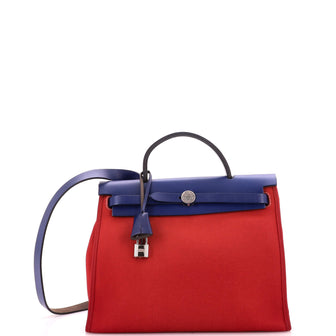 Hermes Herbag Zip Leather and Toile 31