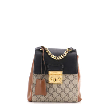 Gucci Padlock Backpack GG Coated Canvas and Leather Mini
