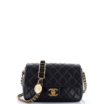 Chanel Chain Soul Flap Bag Quilted Caviar Medium