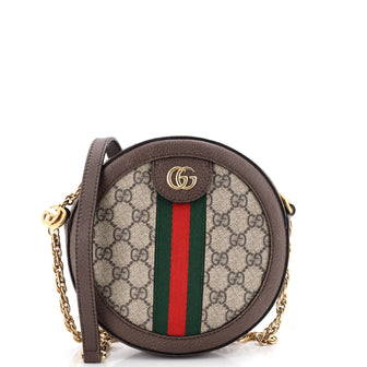Gucci Ophidia Round Shoulder Bag GG Coated Canvas Mini