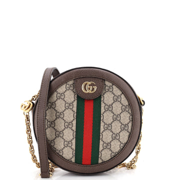 Gucci Ophidia Round Shoulder Bag GG Coated Canvas Mini