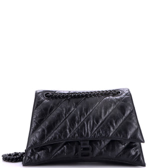 Balenciaga Crush Chain Flap Bag Quilted Crushed Calfskin Medium