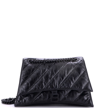 Balenciaga Crush Chain Flap Bag Quilted Crushed Calfskin Medium