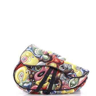 Christian Dior Kenny Scharf Saddle Crossbody Bag Jacquard