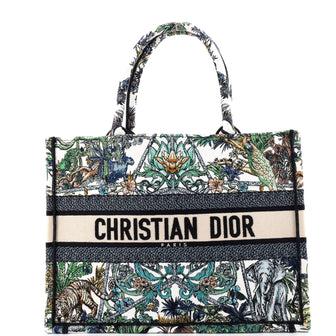 Christian Dior Book Tote Embroidered Canvas Medium