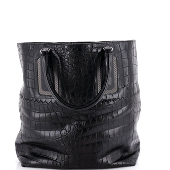 Bottega Veneta Open Tote Crocodile Medium