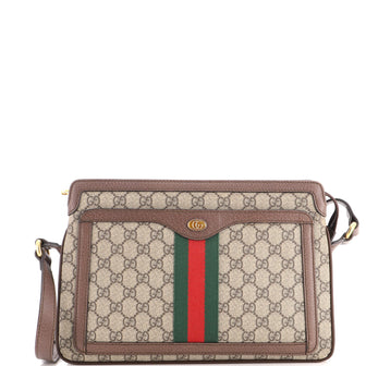 Gucci Ophidia Zip Shoulder Bag GG Coated Canvas Medium