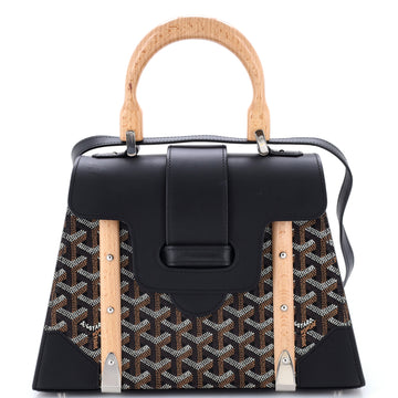 Goyard Saigon Top Handle Bag Coated Canvas with Leather PM