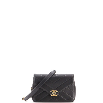 Chanel Coco Envelope Flap Bag Chevron Leather Mini