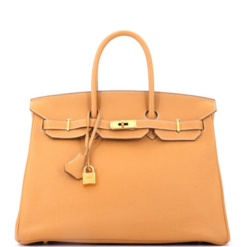 Hermes Birkin Handbag Brown Togo with Gold Hardware 35
