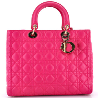 Christian Dior Lady Dior Bag Cannage Quilt Lambskin Large