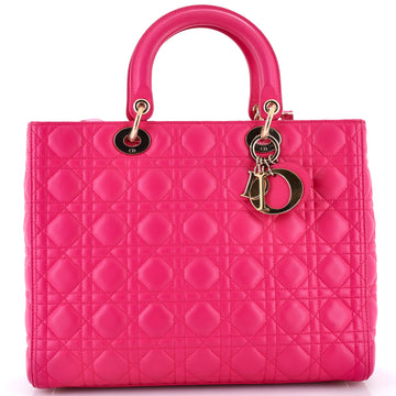 Christian Dior Lady Dior Bag Cannage Quilt Lambskin Large