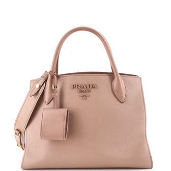 Prada Monochrome Tote Saffiano with City Calf Medium
