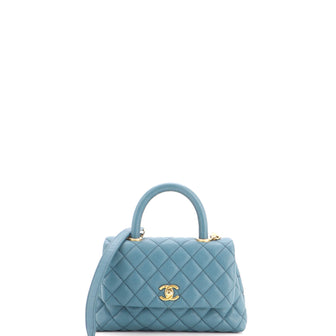 Chanel Coco Top Handle Bag Quilted Caviar Mini