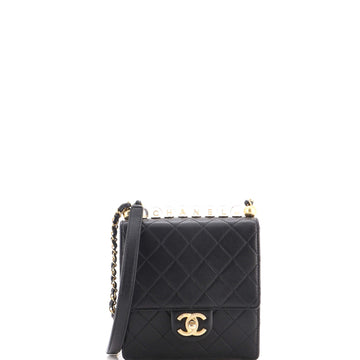 Chanel Chic Pearls Flap Bag Quilted Goatskin with Acrylic Beads Mini