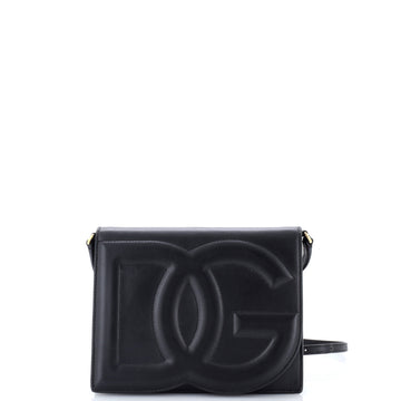 Dolce & Gabbana DG Logo Flap Shoulder Bag Leather Small