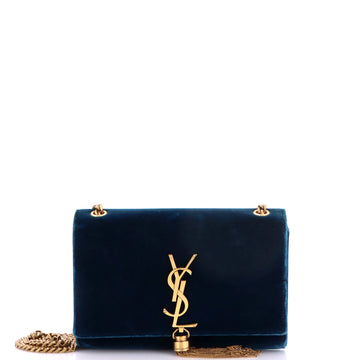 Saint Laurent Classic Monogram Tassel Crossbody Bag Velvet Small