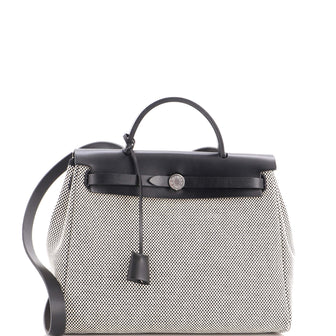 Hermes Herbag Zip Criss Viking Toile and Leather 31
