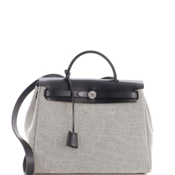 Hermes Herbag Zip Criss Viking Toile and Leather 31