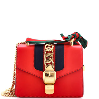 Gucci Sylvie Chain Shoulder Bag Leather Mini