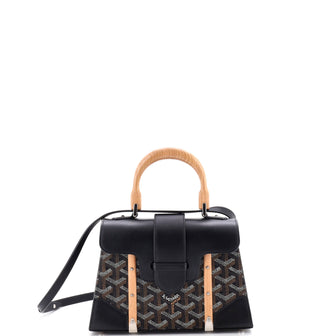 Goyard Structured Saigon Top Handle Bag Coated Canvas with Leather Mini