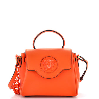 Versace La Medusa Top Handle Bag Leather Small