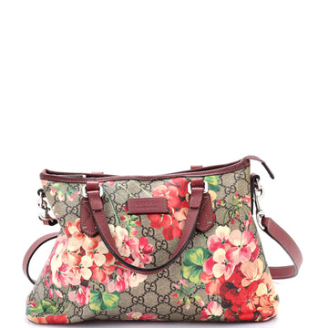 Gucci Convertible Zip Tote Blooms Print GG Coated Canvas Medium