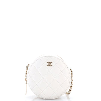 Chanel Round Clutch with Chain Quilted Caviar Mini