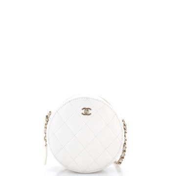 Chanel Round Clutch with Chain Quilted Caviar Mini