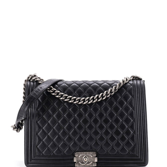 Chanel Boy Flap Bag Quilted Calfskin Large