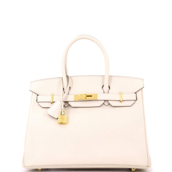 Hermes Birkin Handbag Light Epsom with Gold Hardware 30