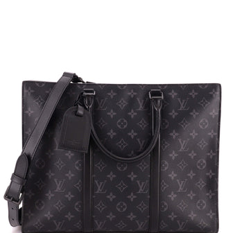 Louis Vuitton Sac Plat Zipper Tote Monogram Eclipse Canvas Horizontal