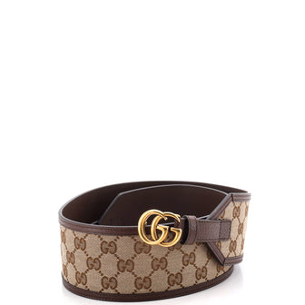 Gucci GG Marmont Waist Belt GG Canvas with Leather Extra Wide