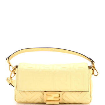 Fendi Baguette NM Bag Zucca Embossed Leather Medium