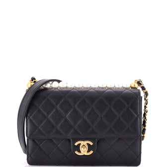 Chanel Chic Pearls Flap Bag Quilted Lambskin Small