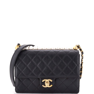 Chanel Chic Pearls Flap Bag Quilted Lambskin Small