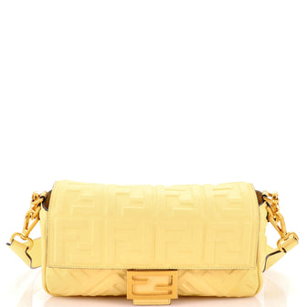Fendi Baguette NM Bag Zucca Embossed Leather Medium