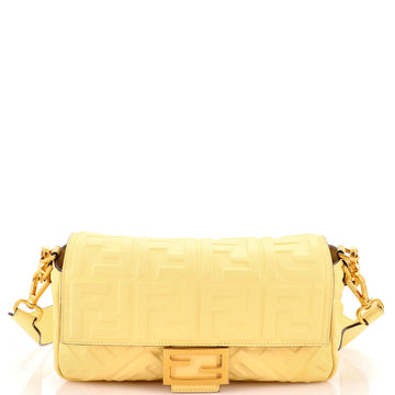Fendi Baguette NM Bag Zucca Embossed Leather Medium
