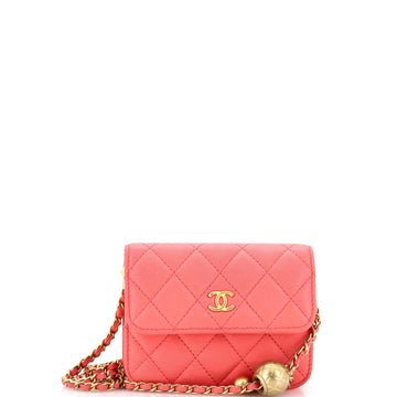 Chanel Pearl Crush Flap Clutch with Chain Quilted Lambskin Mini