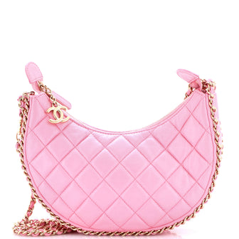 Chanel Chain Around Hook Hobo Quilted Lambskin Small