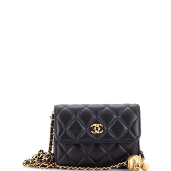 Chanel Pearl Crush Flap Clutch with Chain Quilted Lambskin Mini